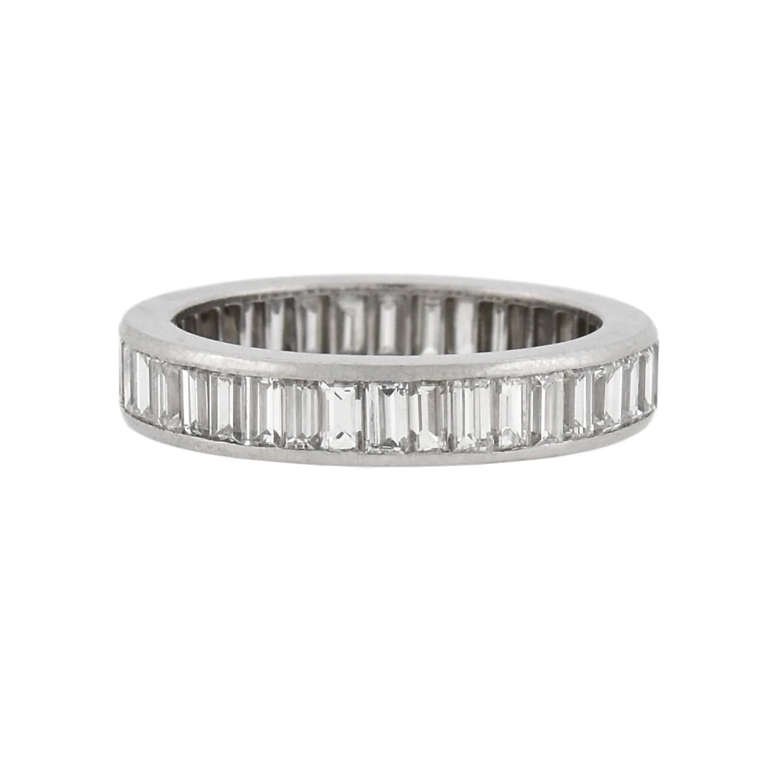 Retro Platinum Baguette Cut Diamond Eternity Band with French Hallmark 2.35ctw - Image 3