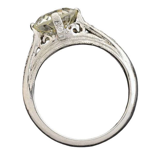 Art Deco Style Platinum Diamond Engagement Ring 1.85ct - Image 4
