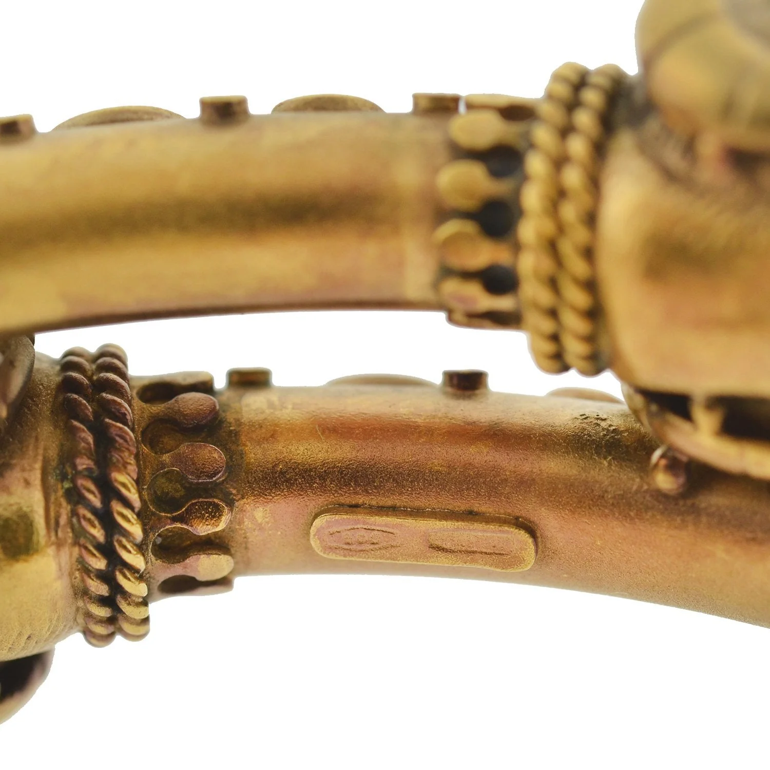Victorian 14kt Etruscan Double Ram's Head Bypass Bracelet 19.4 dwt - Image 8