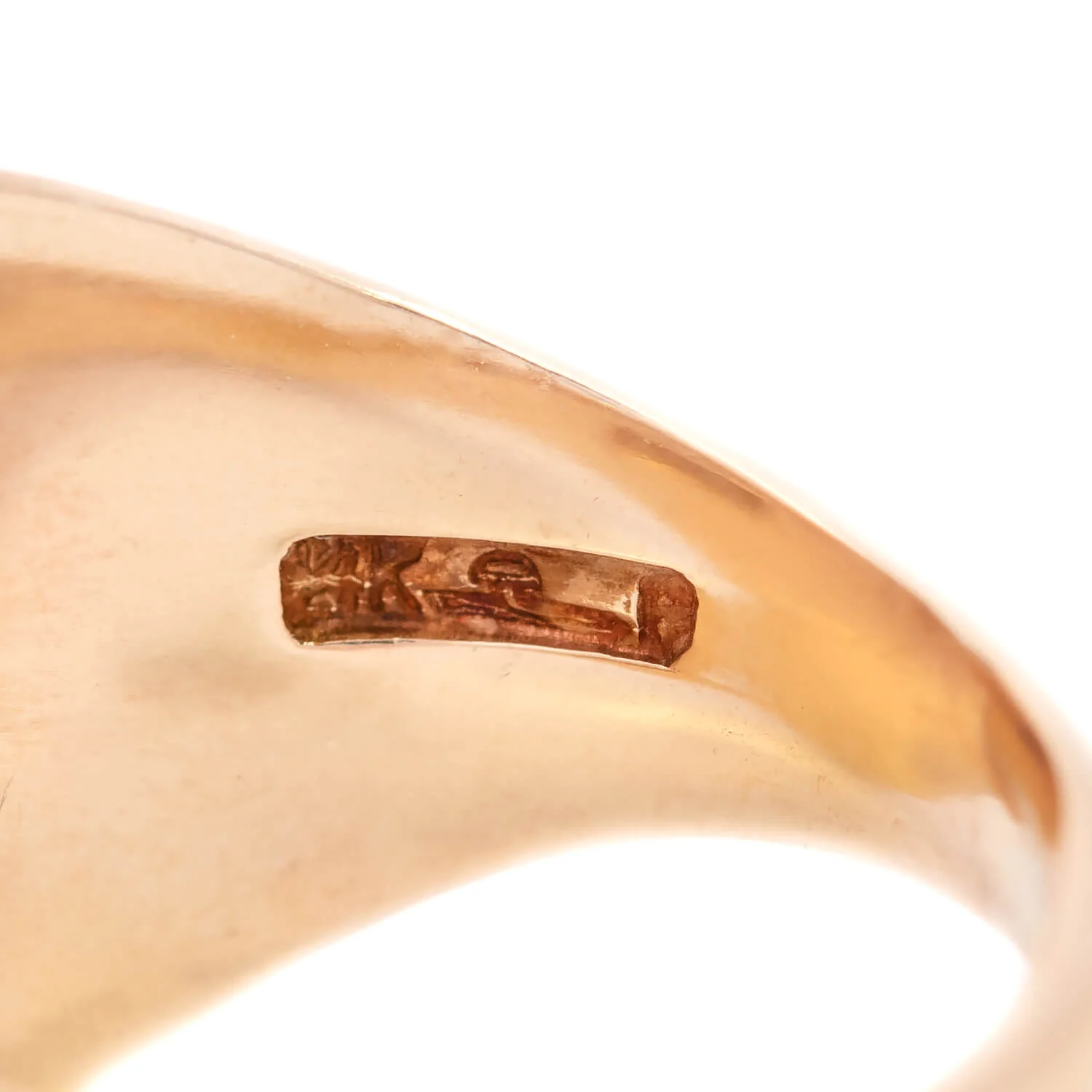 TIFFANY & Co Edwardian 14kt Family Crest Signet Ring - Image 6