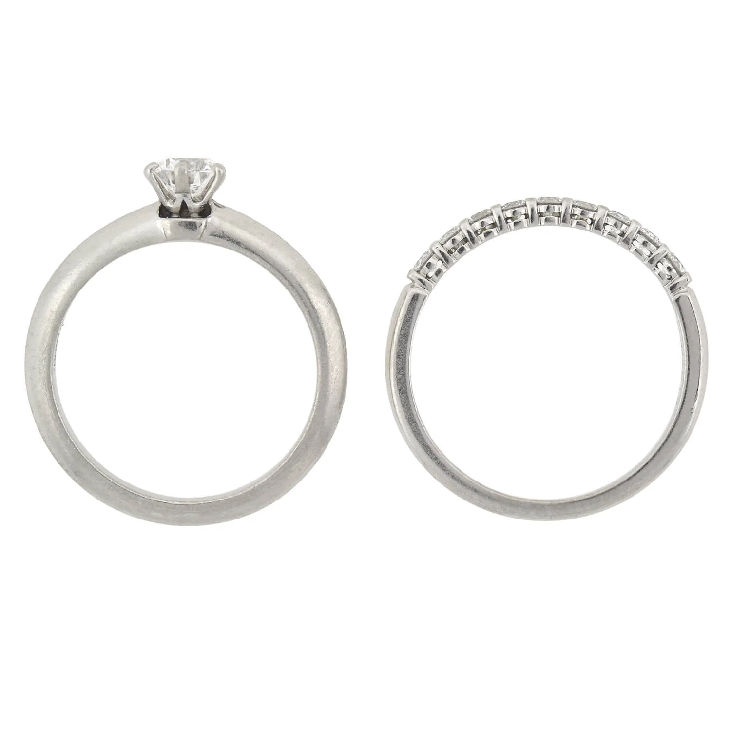 TIFFANY & Co. Estate Platinum Diamond Engagement Ring Set 0.45ct - Image 3