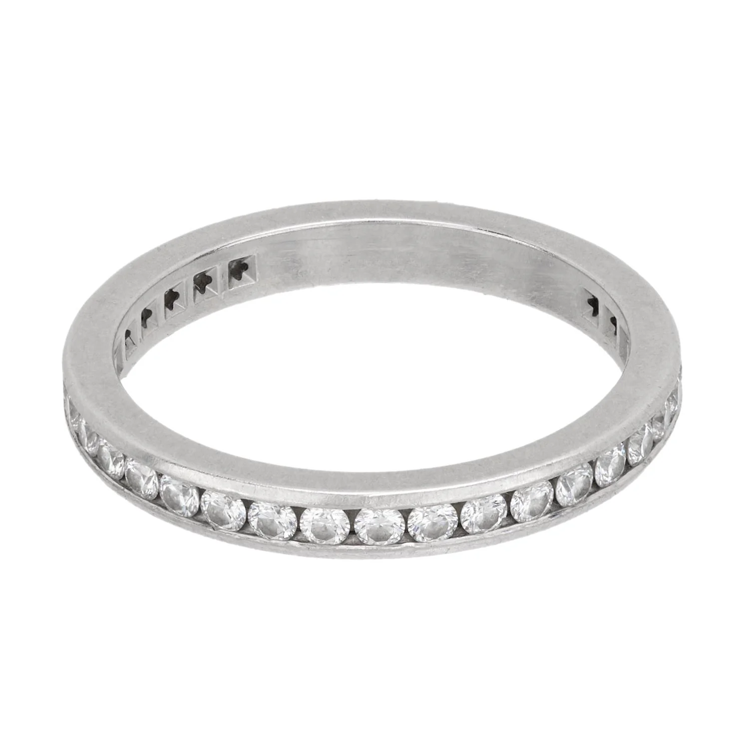 TIFFANY & CO. Estate Platinum Diamond Eternity Band - Image 2
