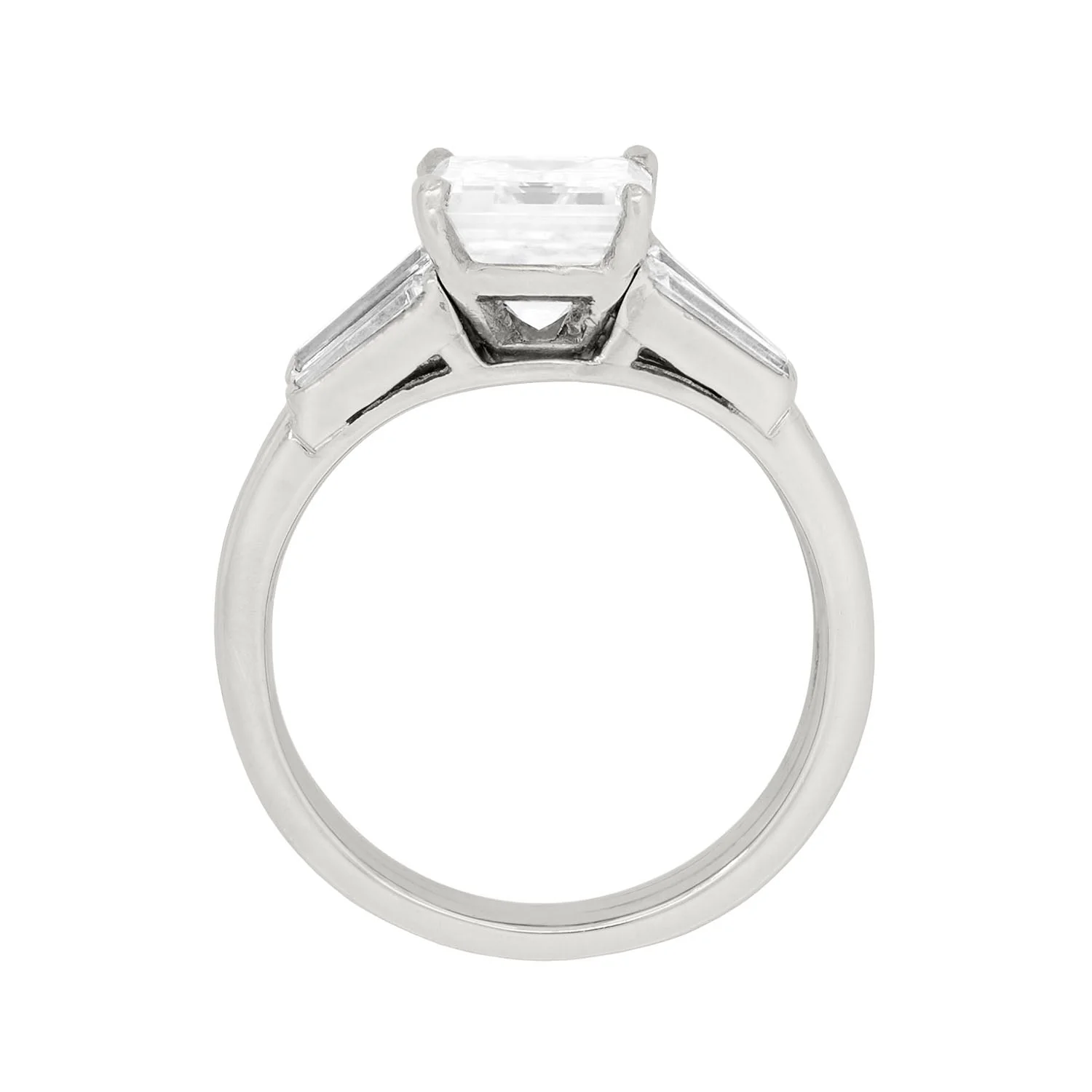 TIFFANY & CO Retro Platinum GIA Emerald Cut Diamond Engagement Ring 3.03ctw - Image 3
