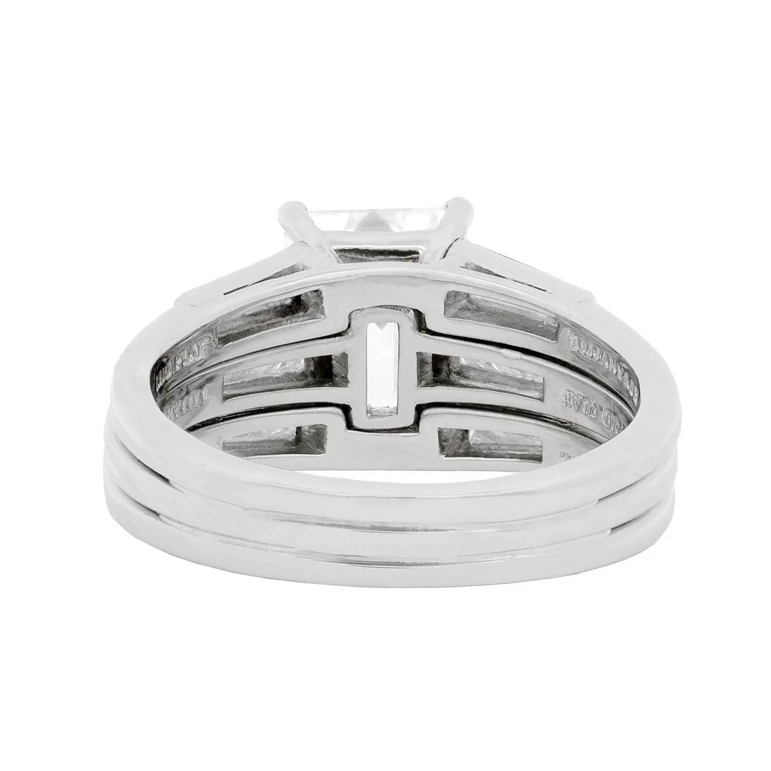 TIFFANY & CO Retro Platinum GIA Emerald Cut Diamond Engagement Ring 3.03ctw - Image 5