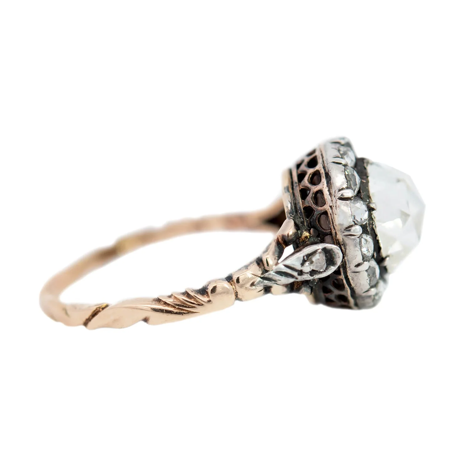 Victorian 14k Diamond Halo Engagement Ring 2.15ct - Image 3