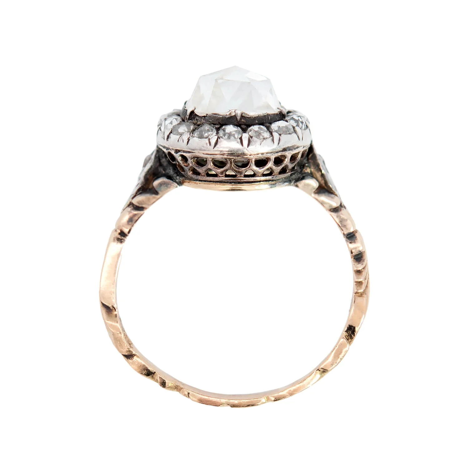 Victorian 14k Diamond Halo Engagement Ring 2.15ct - Image 4