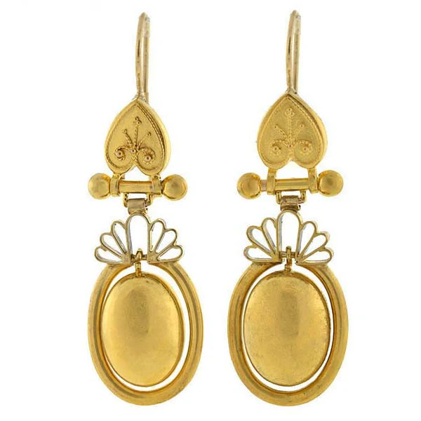 Victorian 15kt Etruscan Dangling Earrings