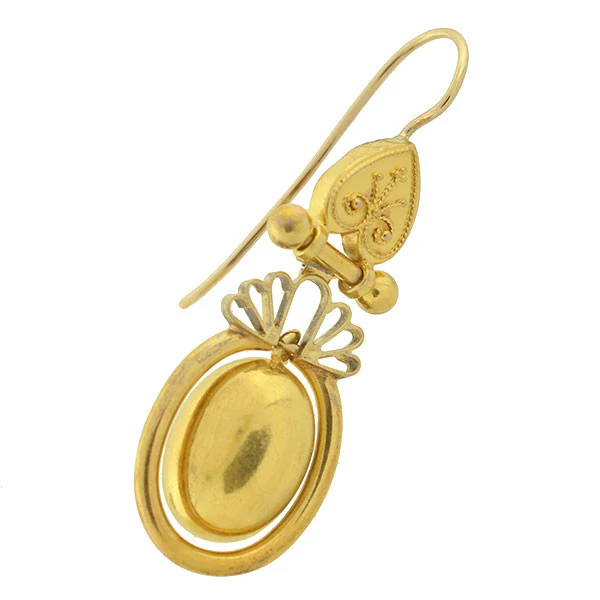 Victorian 15kt Etruscan Dangling Earrings - Image 3