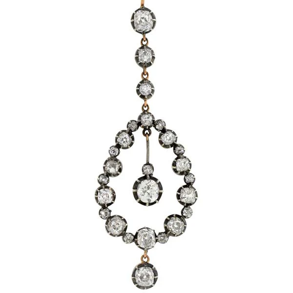 Victorian 18kt Diamond Teardrop Earrings 8.25ctw - Image 3