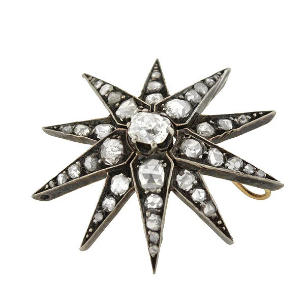 Victorian 18kt/Sterling Diamond Starburst Pendant 2.75ctw - Image 3