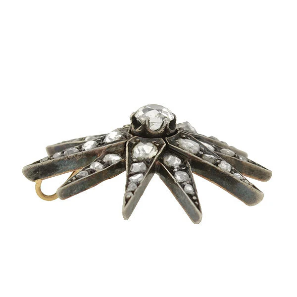 Victorian 18kt/Sterling Diamond Starburst Pendant 2.75ctw - Image 4