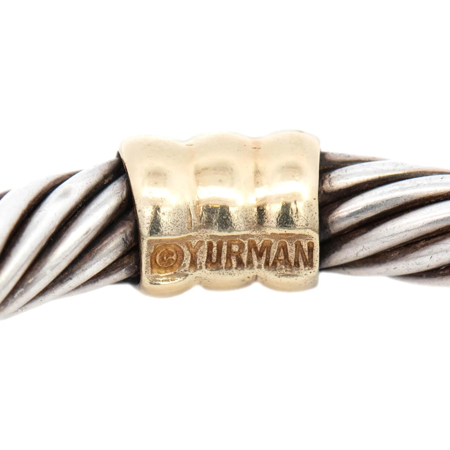 DAVID YURMAN Estate 14K/Sterling Silver Hoop Earrings - Image 4