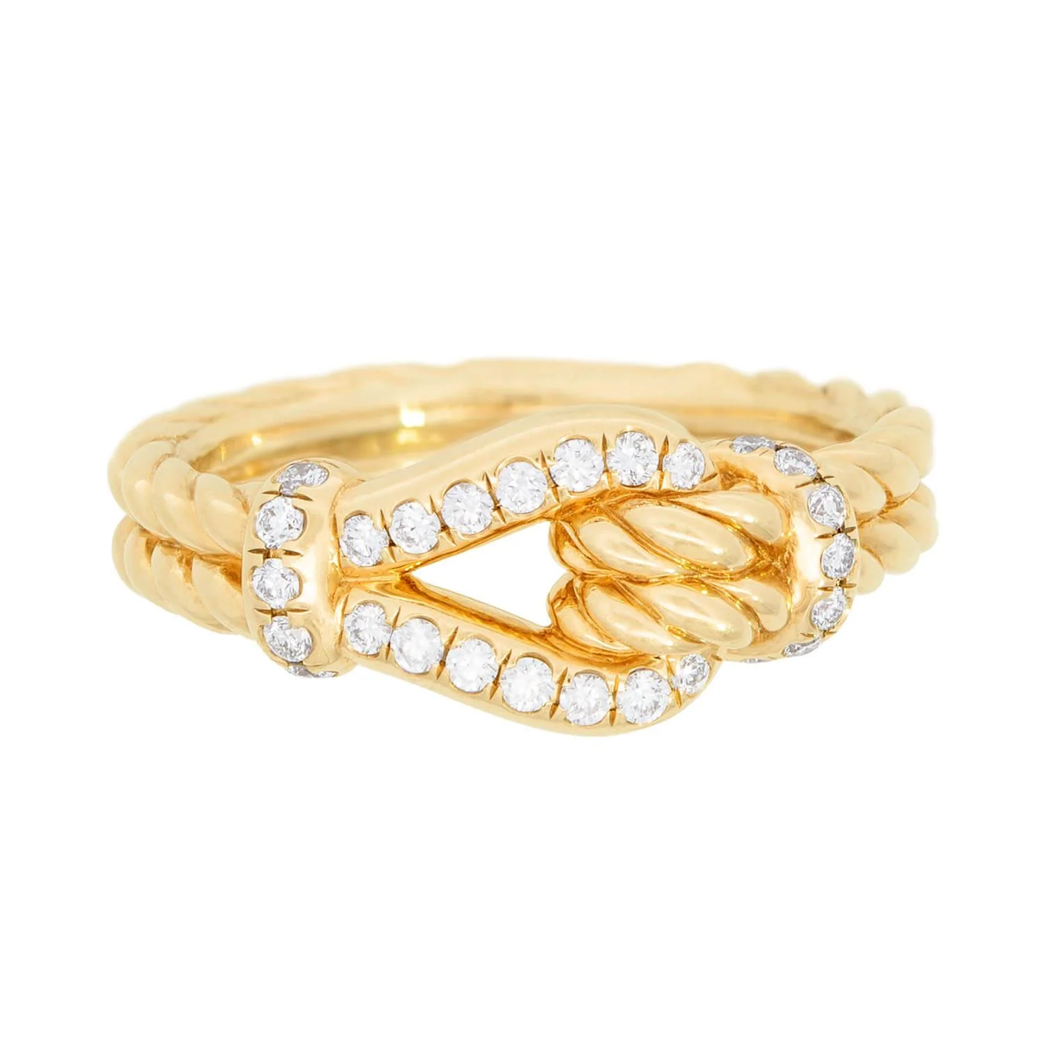 DAVID YURMAN Estate 18k Diamond Thoroughbred Loop Ring - Image 2