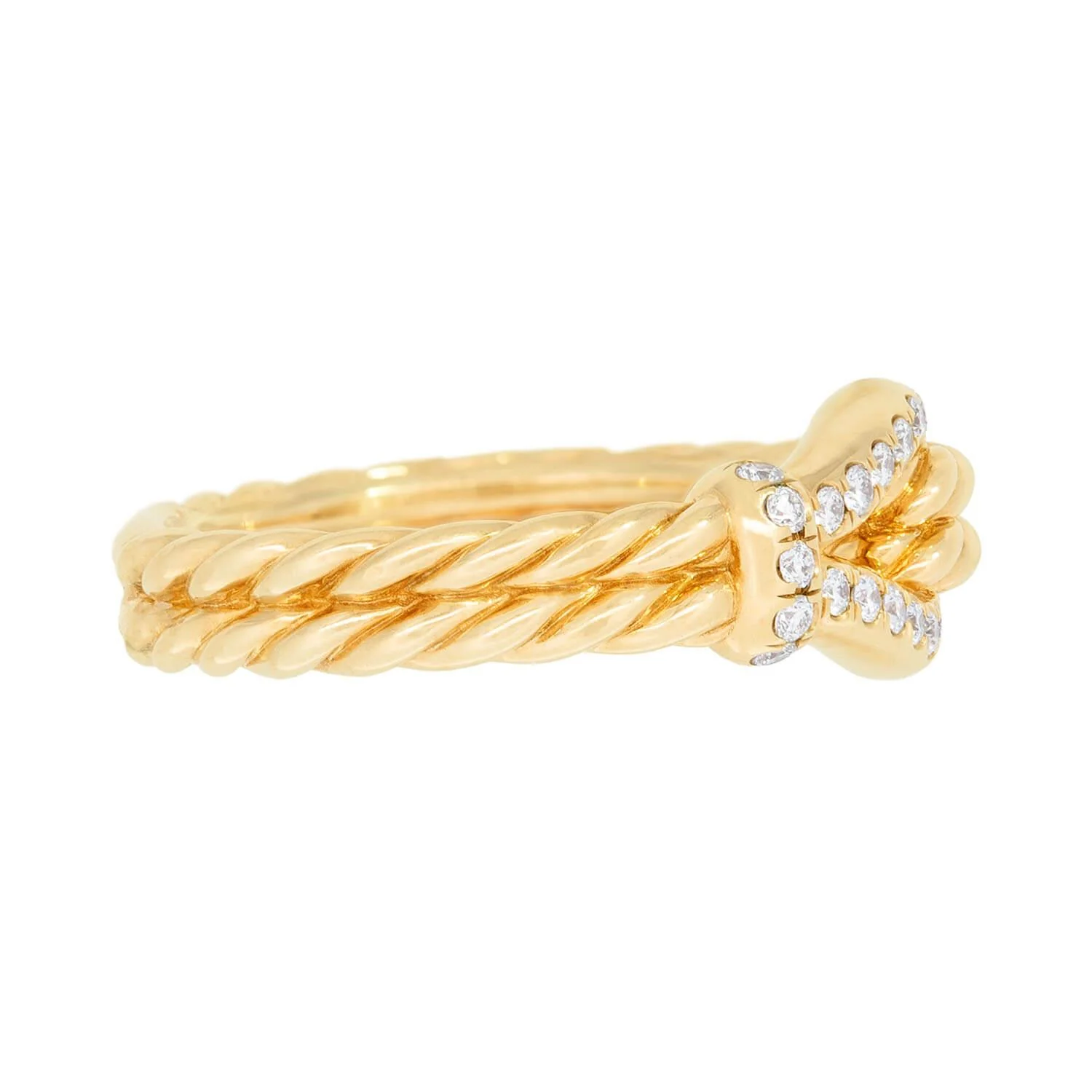 DAVID YURMAN Estate 18k Diamond Thoroughbred Loop Ring - Image 3