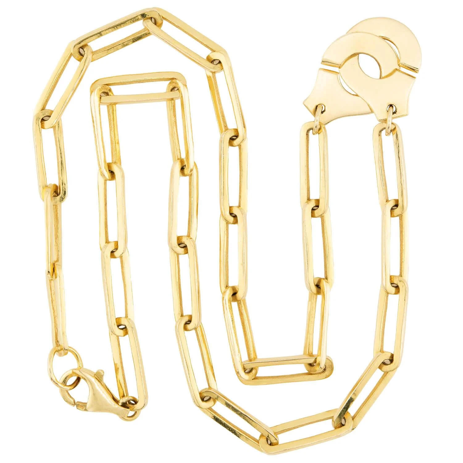 "DINH VAN" Estate 14k Handcuff Paperclip Chain Necklace 17" - Image 2