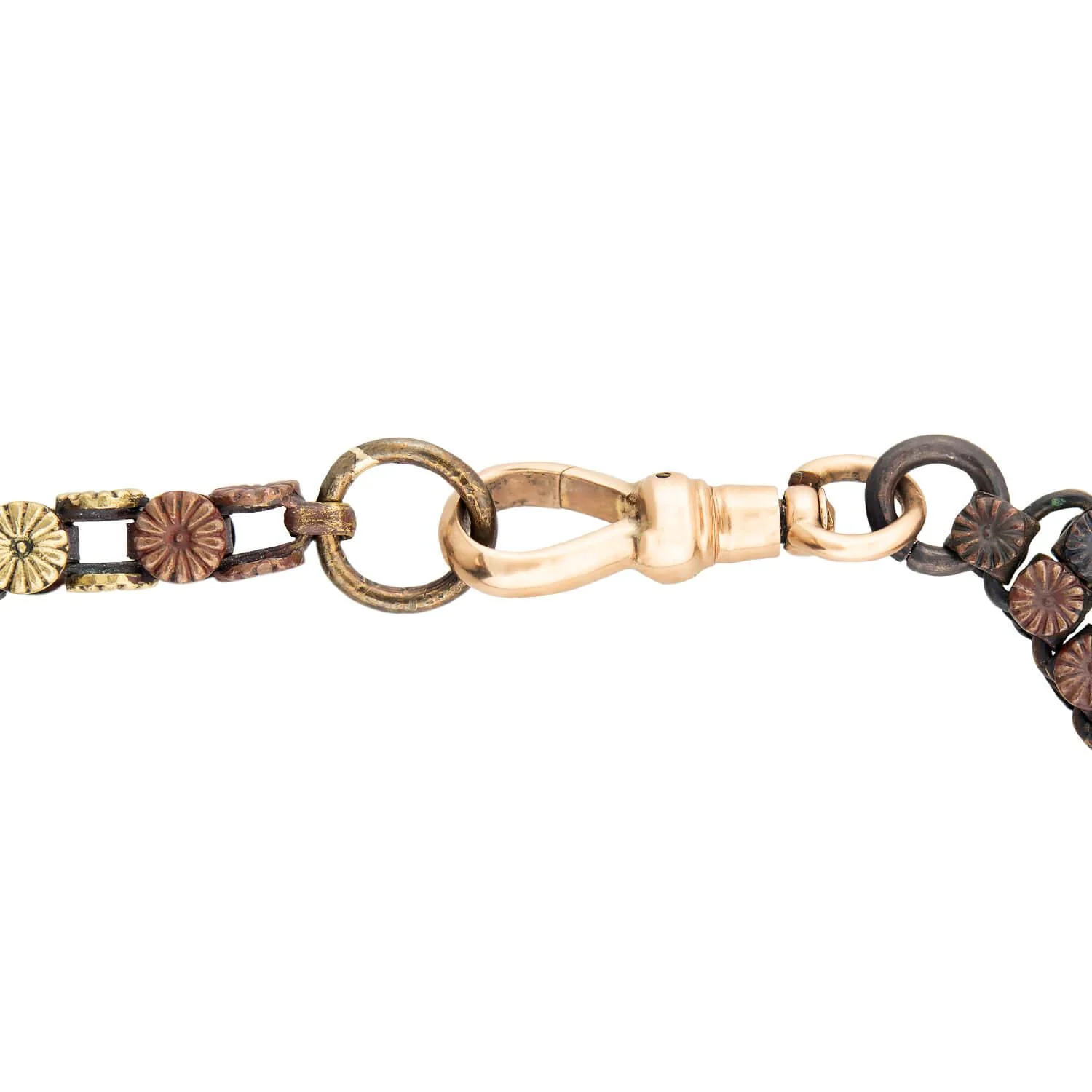 Early Victorian 14k/Mixed Metal Shakudo Chain - Image 4