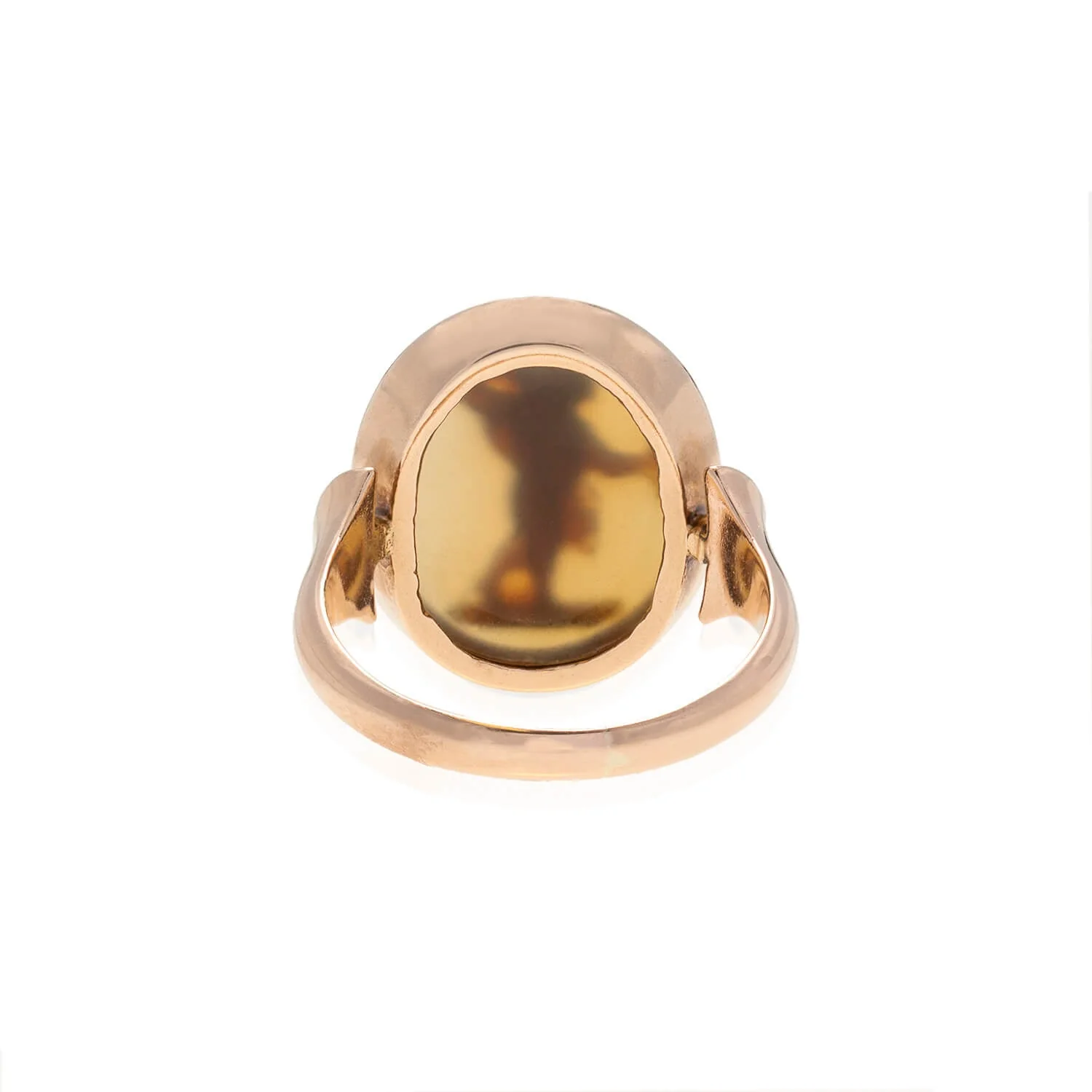 Early Victorian 15kt + Agate Hardstone Cameo Ring - Image 5
