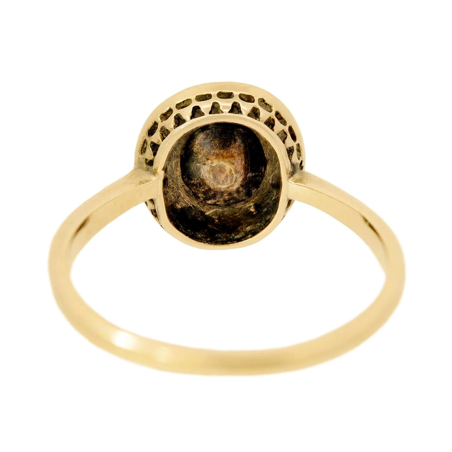 Early Victorian 18k Turquoise and Diamond Cluster Ring - Image 5
