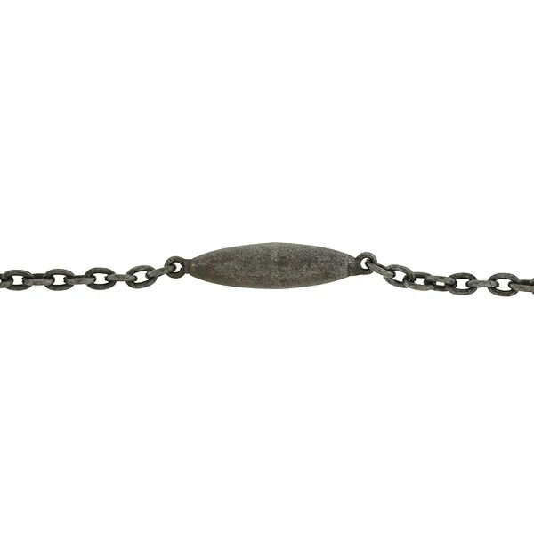 Early Victorian Gunmetal Ball & Bullet Link Chain 63" - Image 6