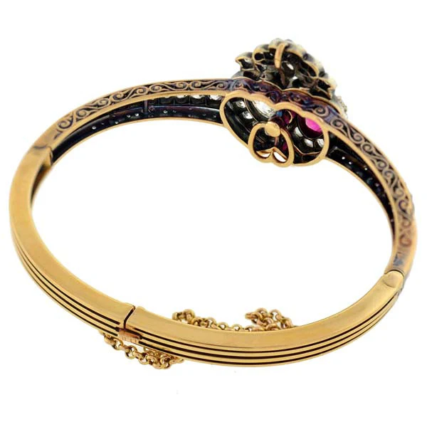 Victorian No Heat Burmese Ruby & Diamond Bracelet/Pendant - Image 7