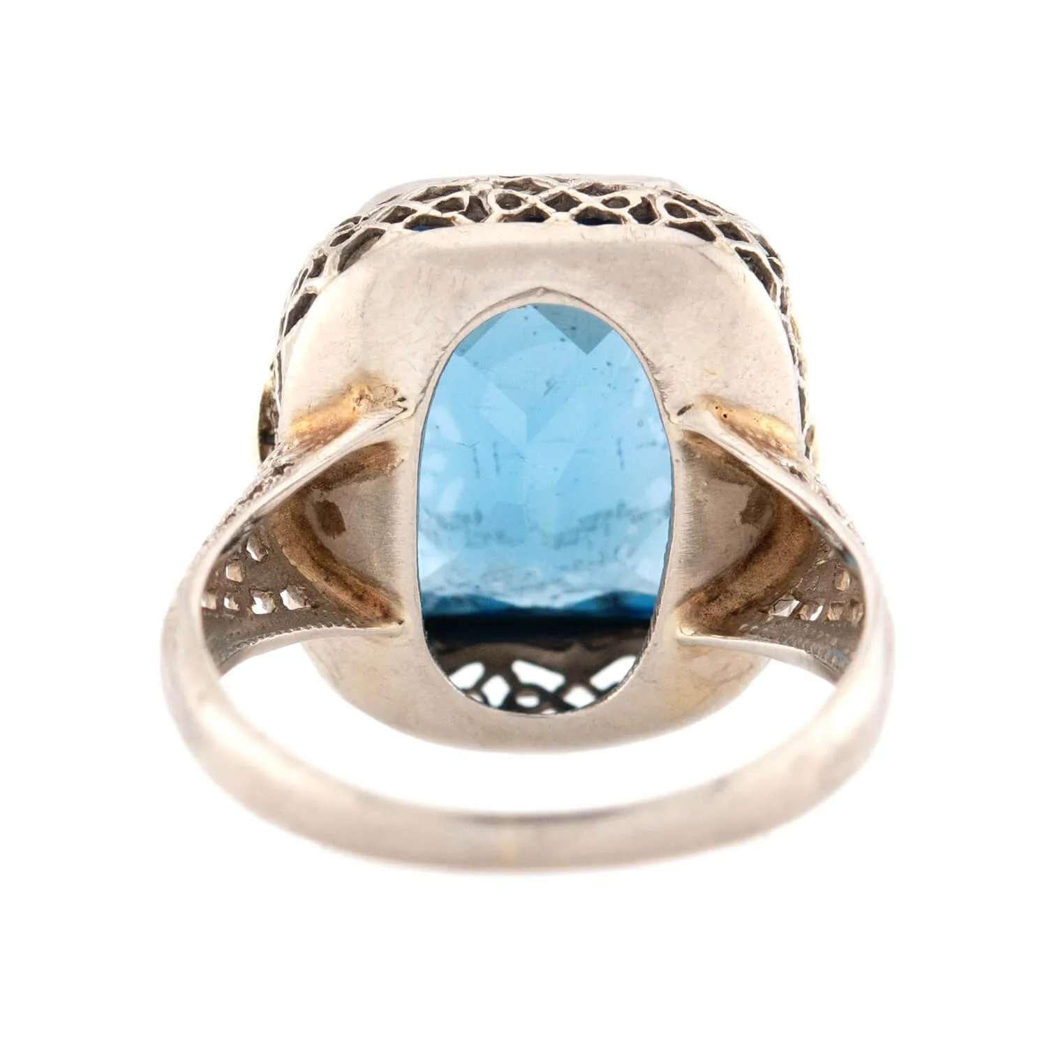 Edwardian 14k Blue Topaz Ring - Image 5