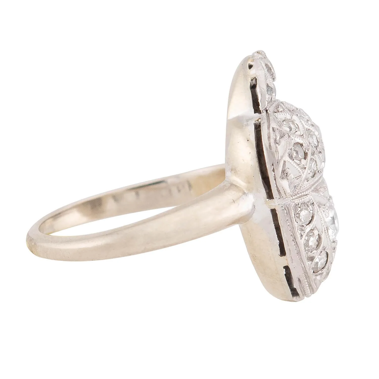 Edwardian 14k Diamond Acorn Motif Ring - Image 3