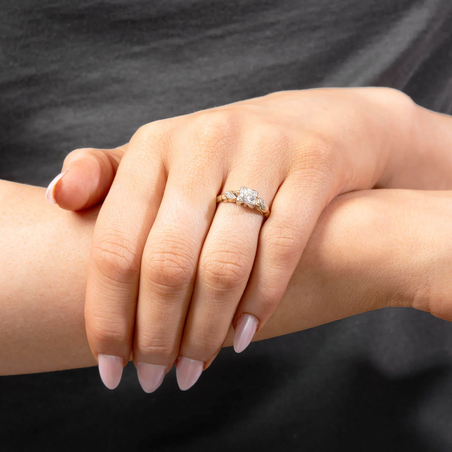 Edwardian 14k Diamond Engagement Ring .40ct - Image 7