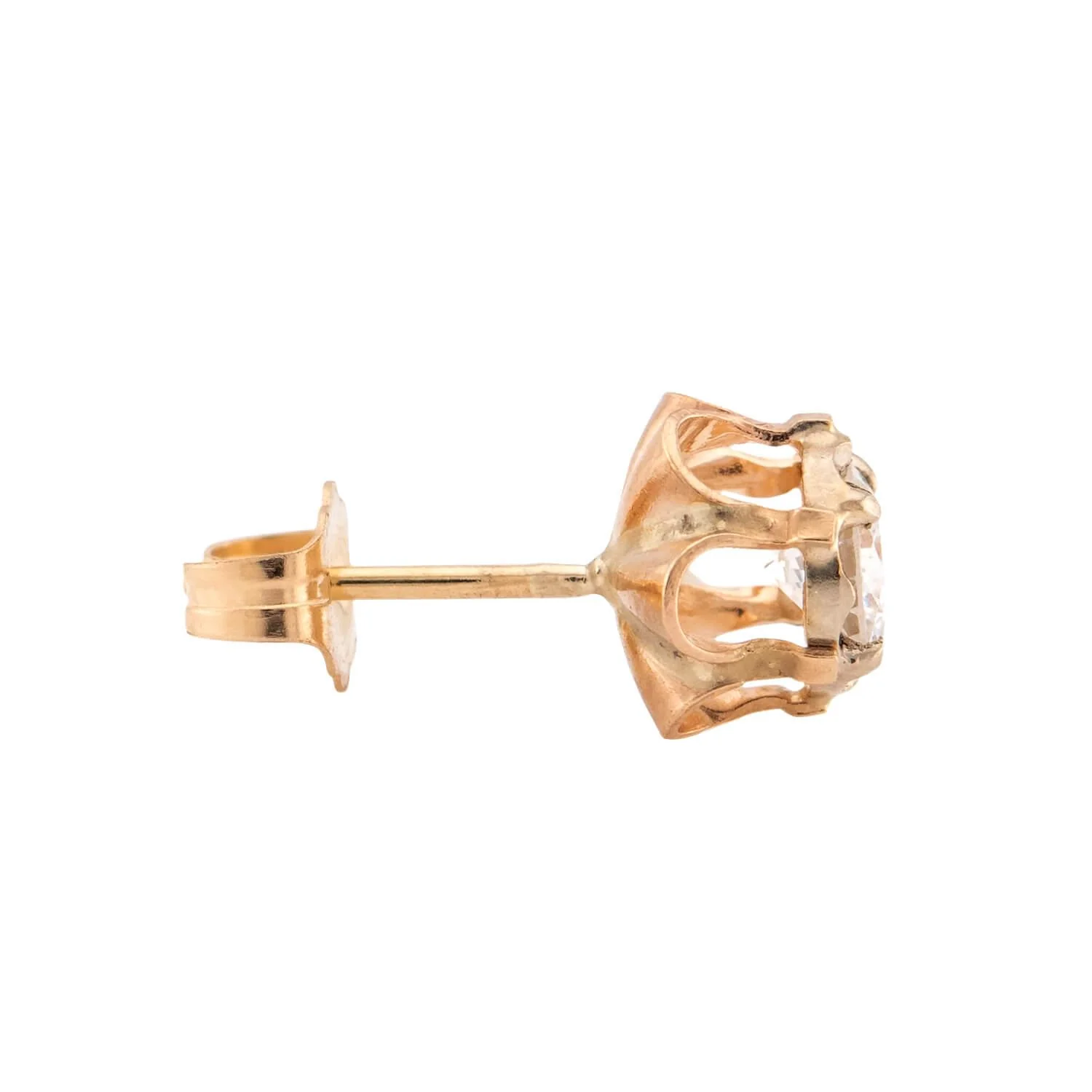 Edwardian 14k Diamond Stud Earrings - Image 2