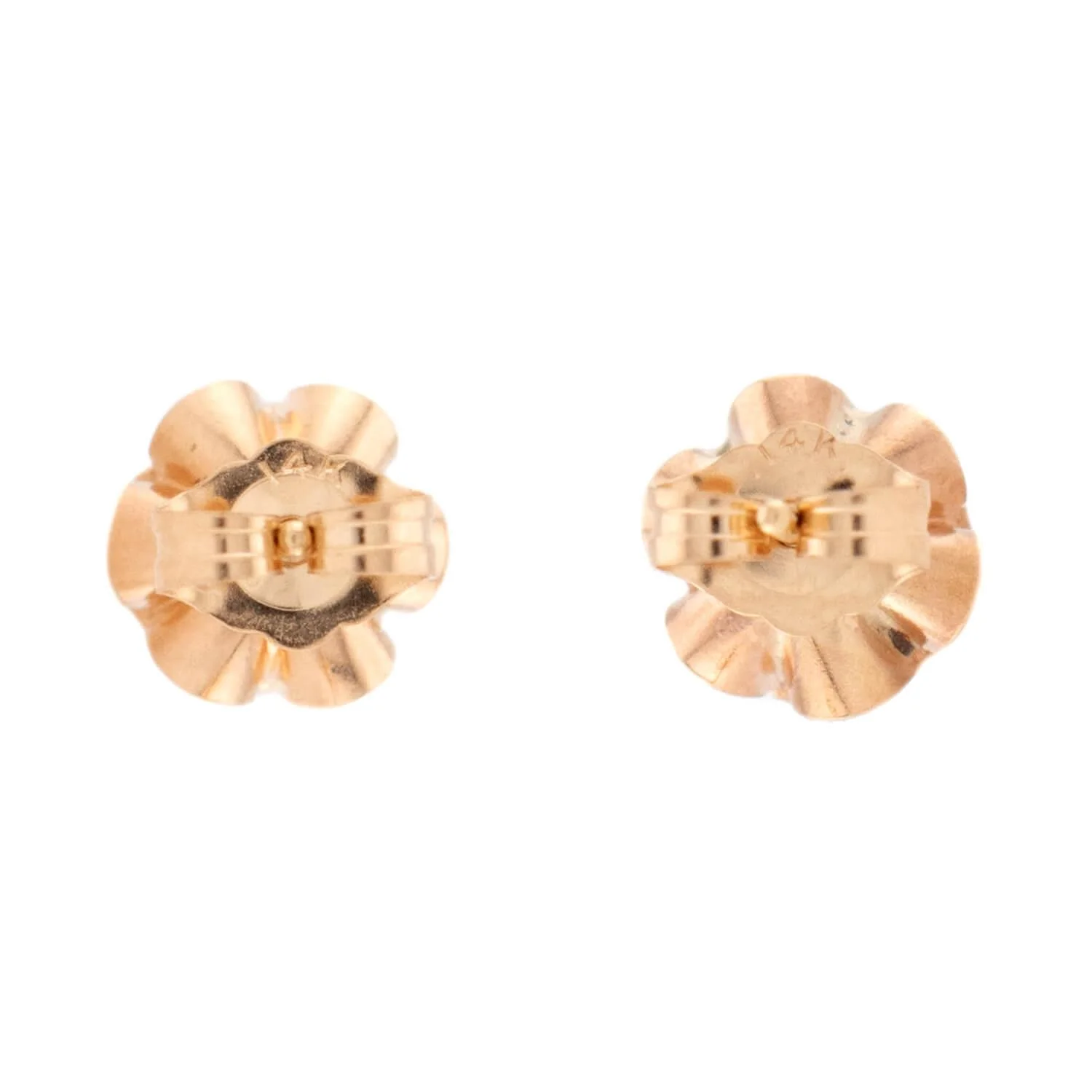 Edwardian 14k Diamond Stud Earrings - Image 3