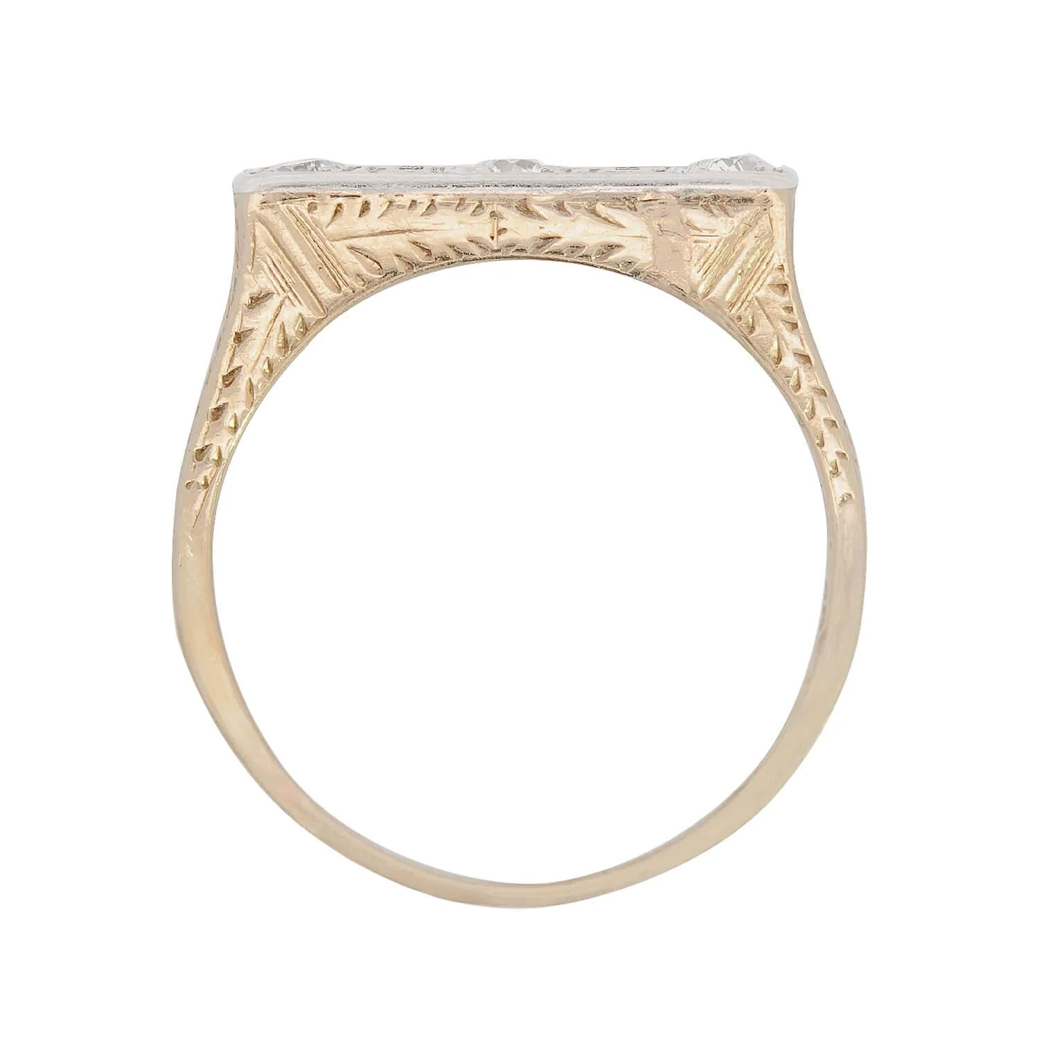 Edwardian 14k Diamond Three Stone Engagement Ring 0.40ctw - Image 4