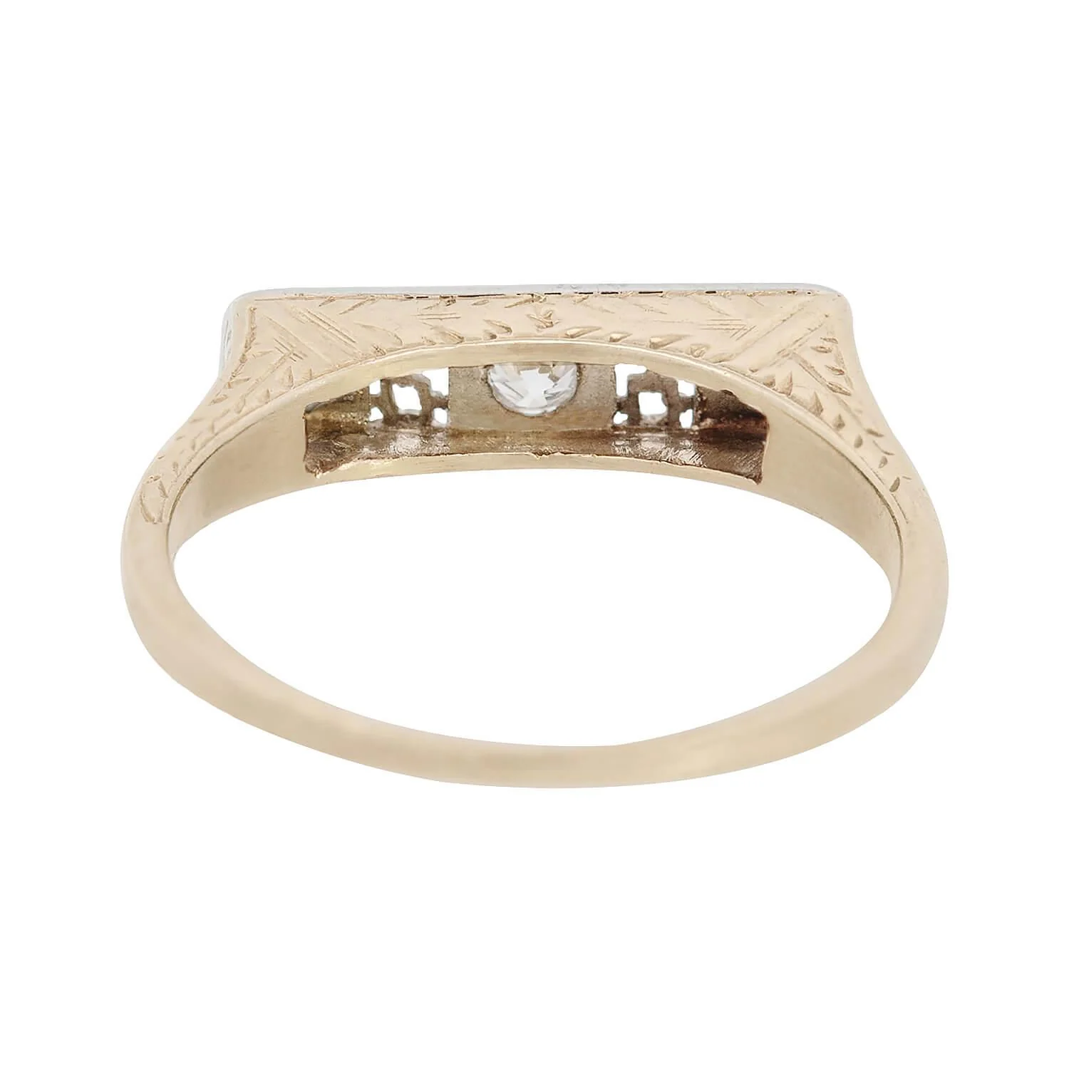 Edwardian 14k Diamond Three Stone Engagement Ring 0.40ctw - Image 5