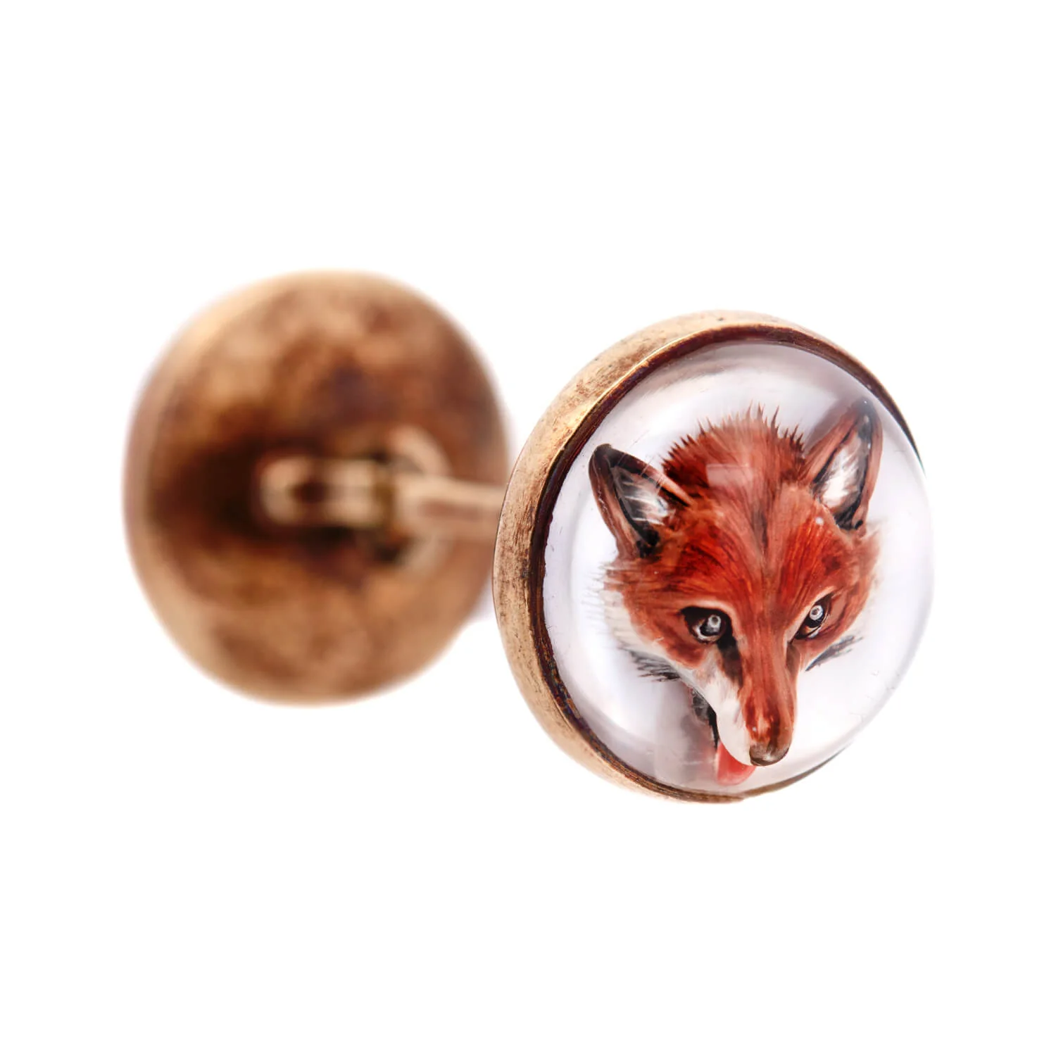 Edwardian 14k Essex Crystal Fox Cufflinks - Image 3
