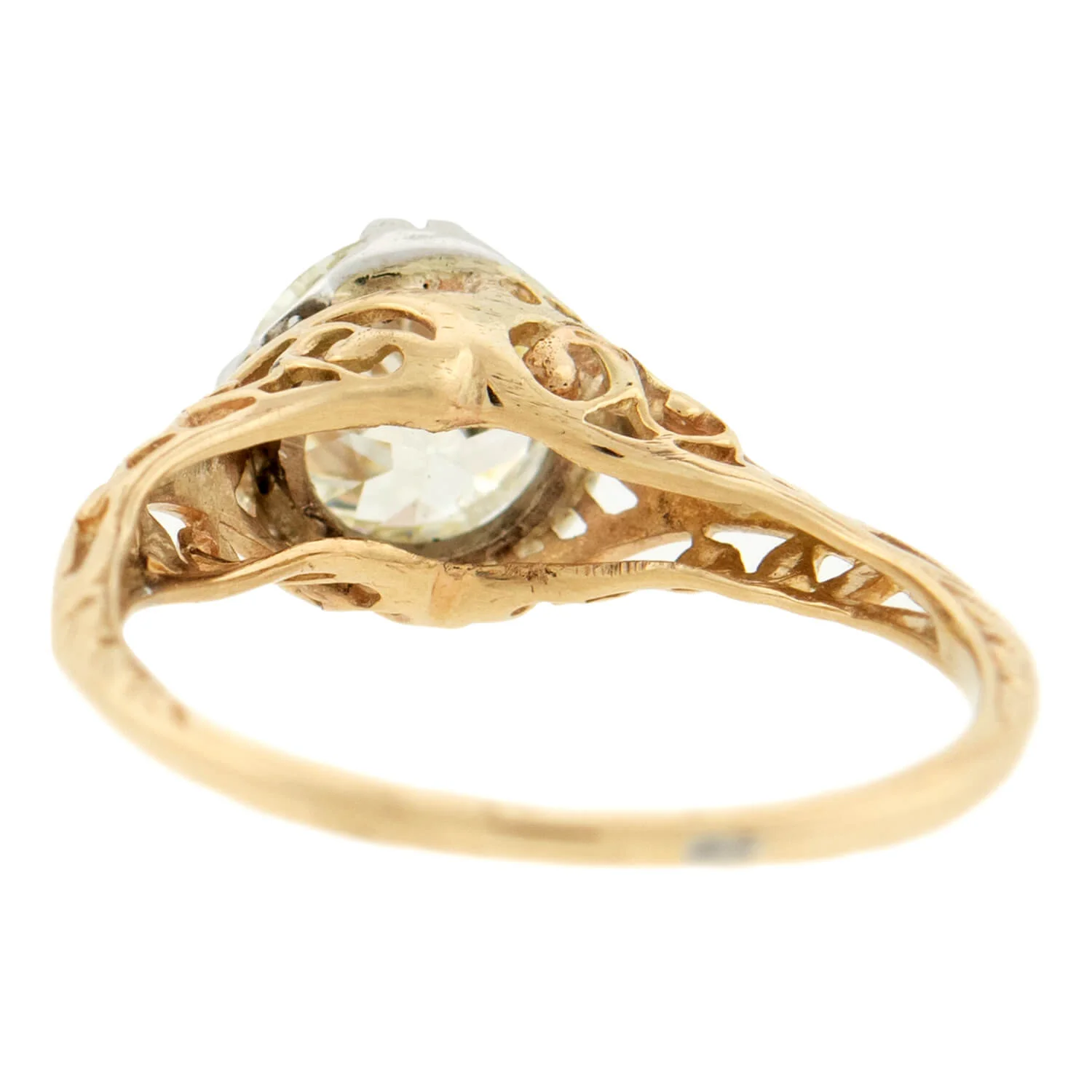 Edwardian 14k Mixed Metals Diamond Engagement Ring 1.57ct - Image 5