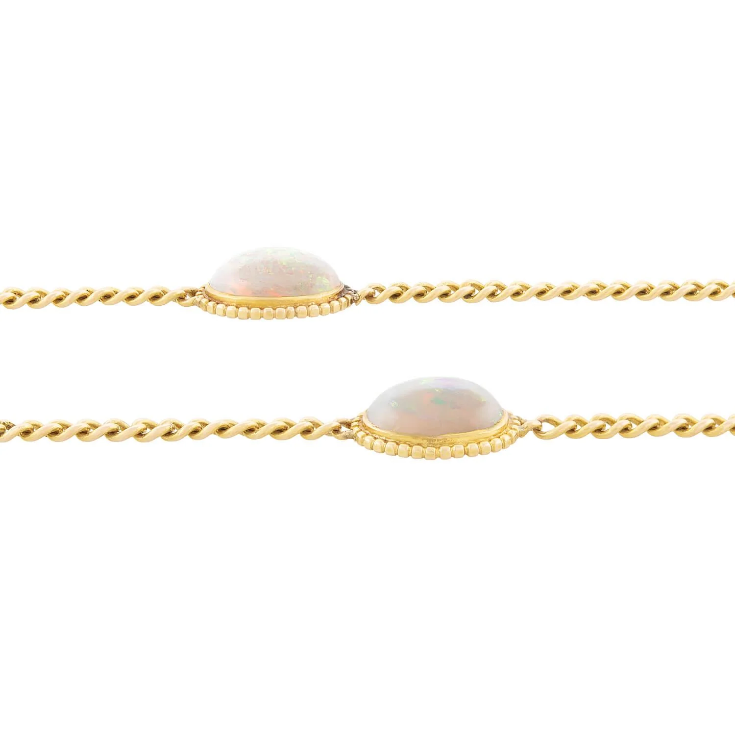 Edwardian 14k Opal Watch Chain - Image 2