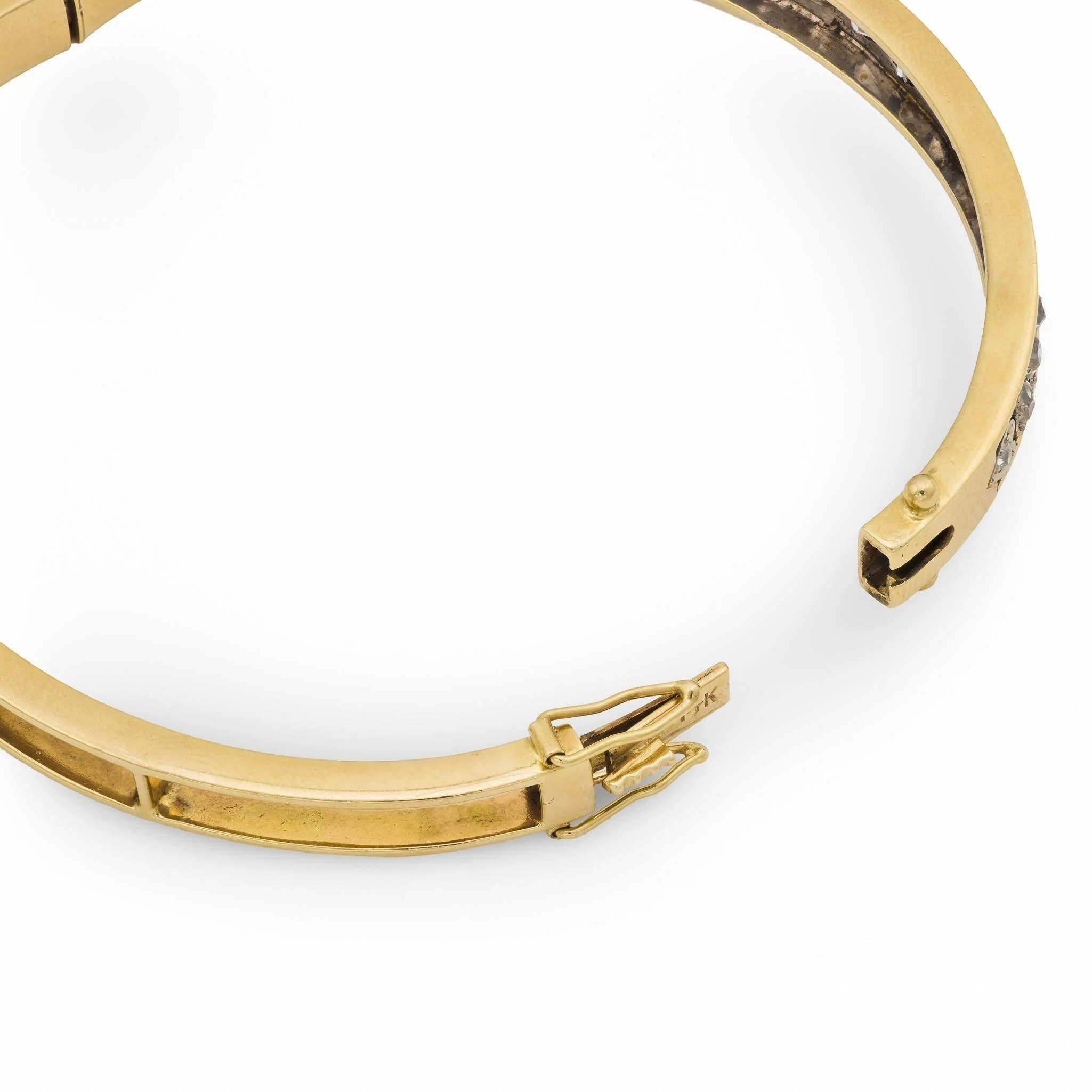 Edwardian 14k/Platinum 3.25ctw Diamond Bangle - Image 5