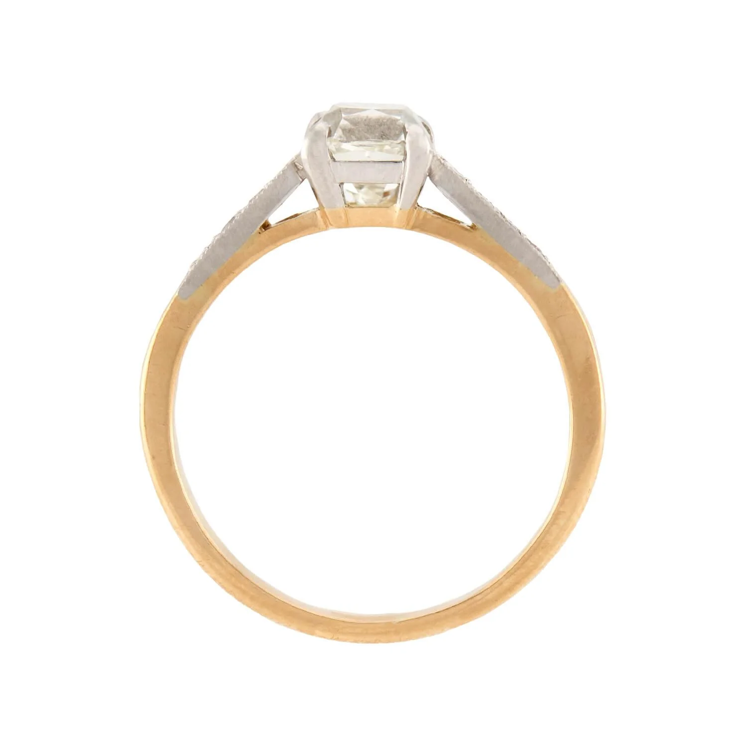 Edwardian 14k/Platinum Peruzzi Diamond Ring 1.10ct - Image 4