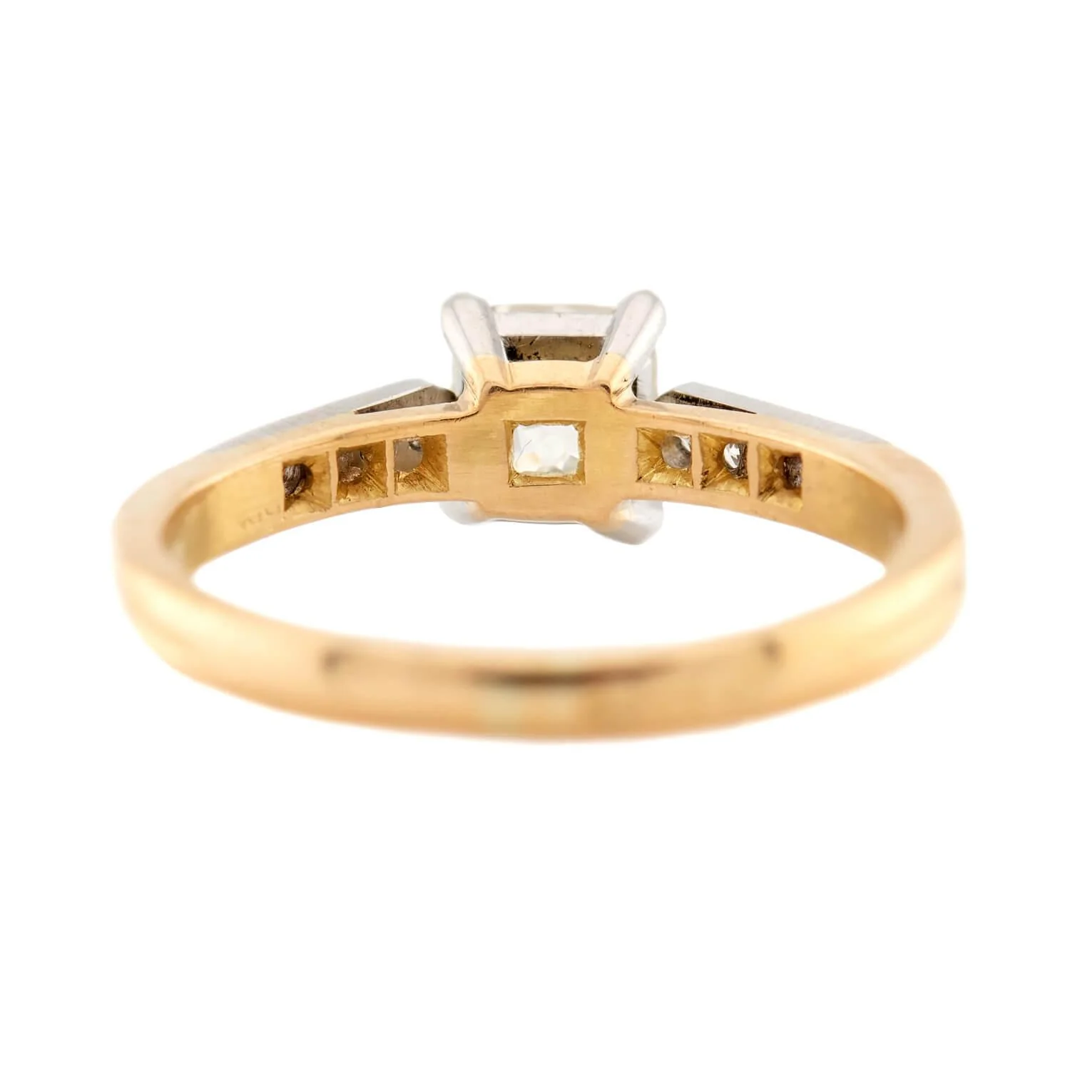 Edwardian 14k/Platinum Peruzzi Diamond Ring 1.10ct - Image 5