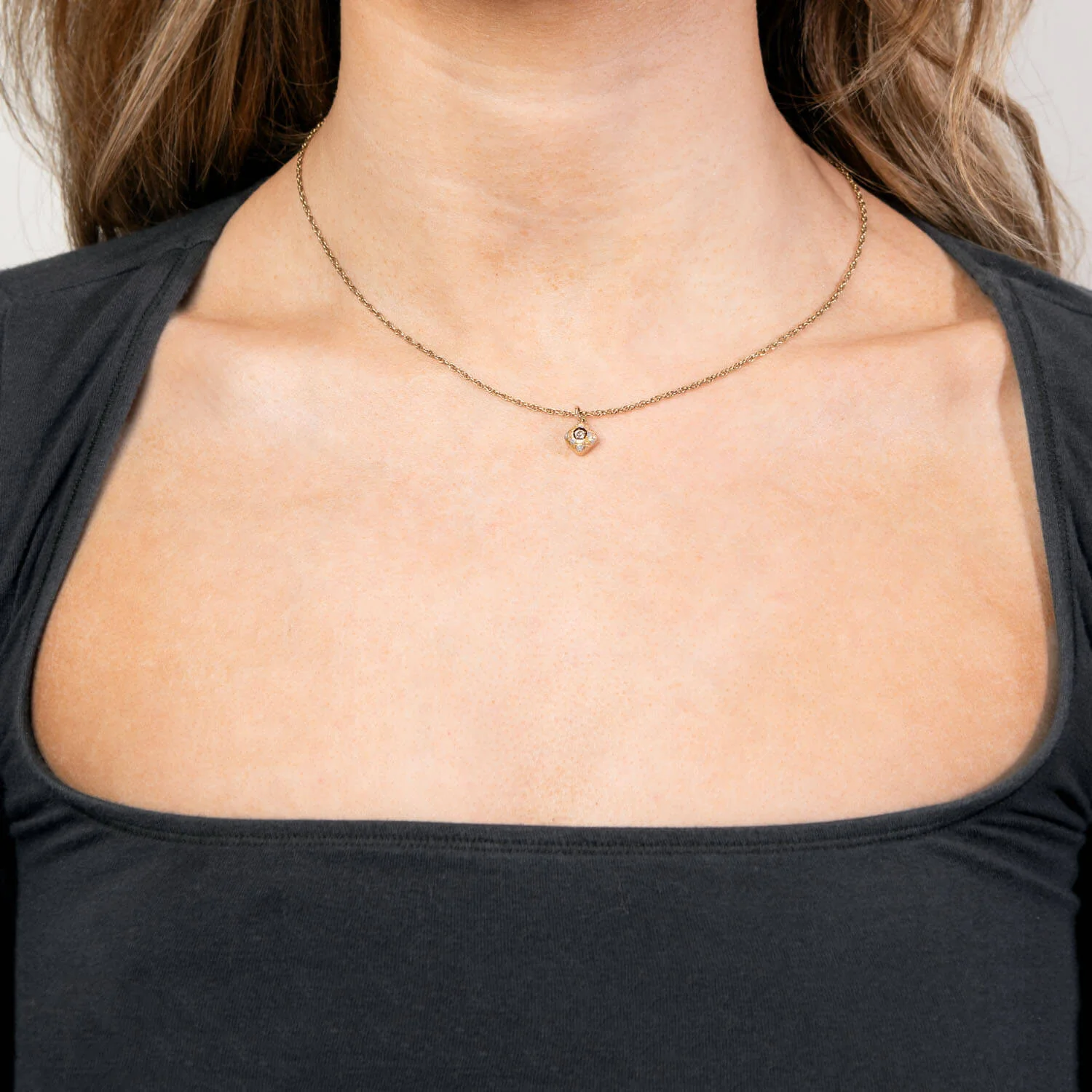 Edwardian 14k/Platinum Diamond Pendant/Charm - Image 4