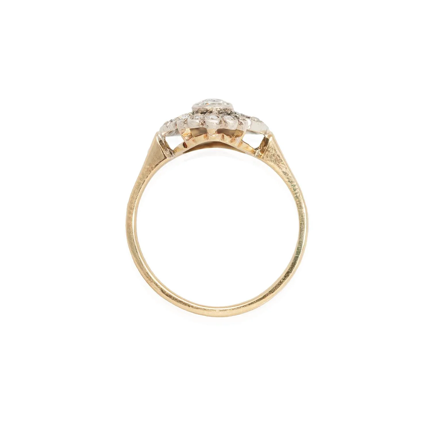 Edwardian 14kt/Sterling 3-Stone Diamond Ring - Image 3