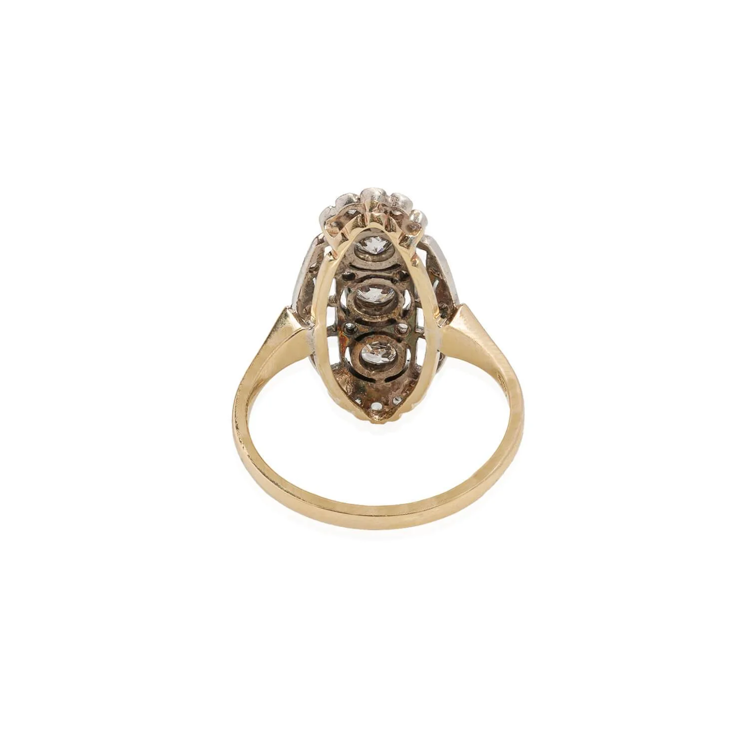 Edwardian 14kt/Sterling 3-Stone Diamond Ring - Image 5