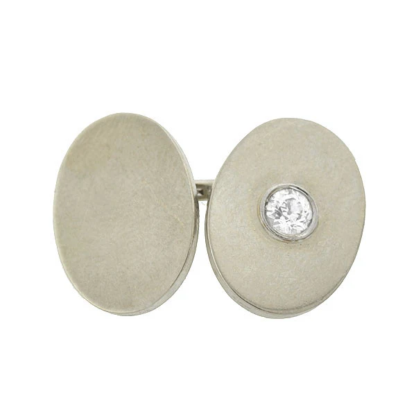 Late Art Deco 14kt Gold Diamond Cufflinks 1.00ctw - Image 3