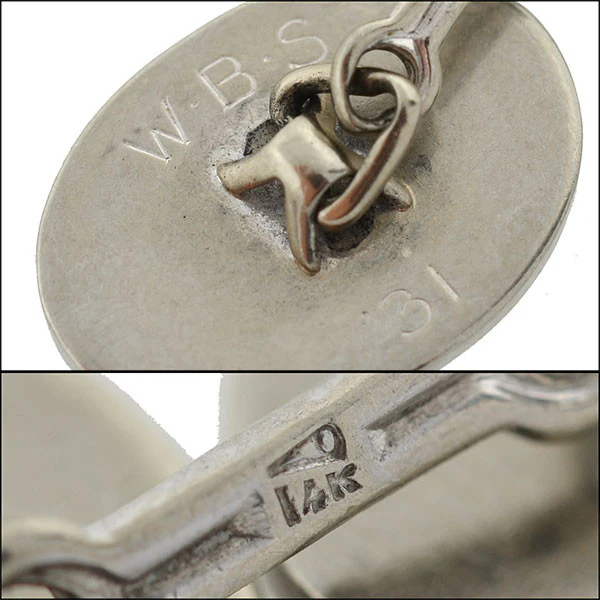 Late Art Deco 14kt Gold Diamond Cufflinks 1.00ctw - Image 6