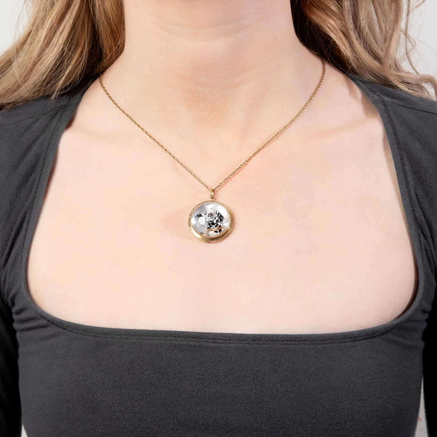Edwardian 15k Essex Crystal "Dalmatian" Pendant - Image 4
