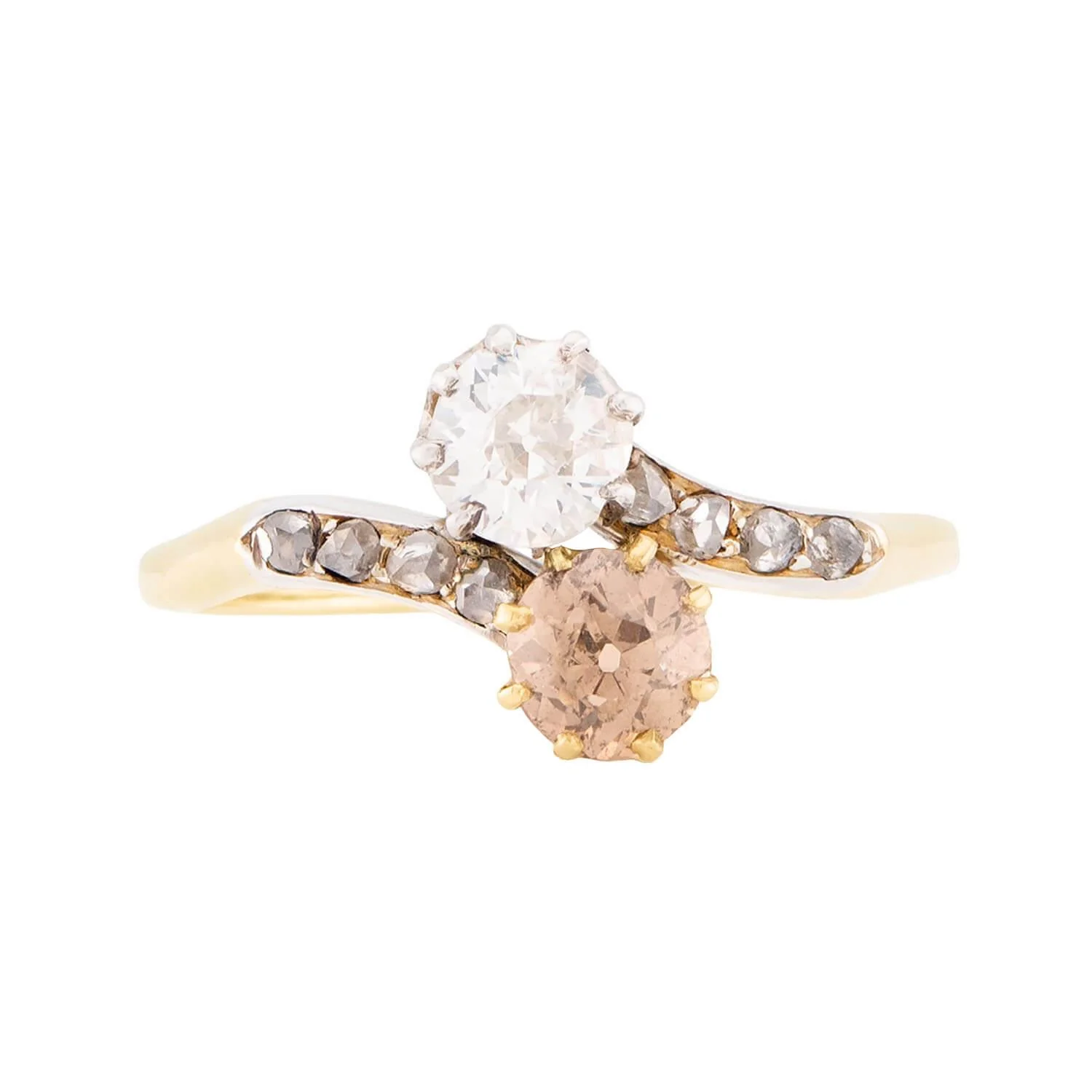 Edwardian 18k Diamond Moi Et Toi Ring - Image 2