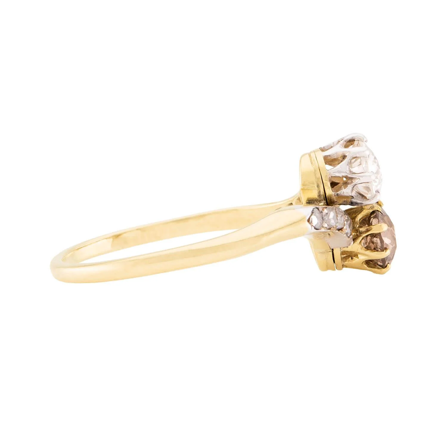 Edwardian 18k Diamond Moi Et Toi Ring - Image 3