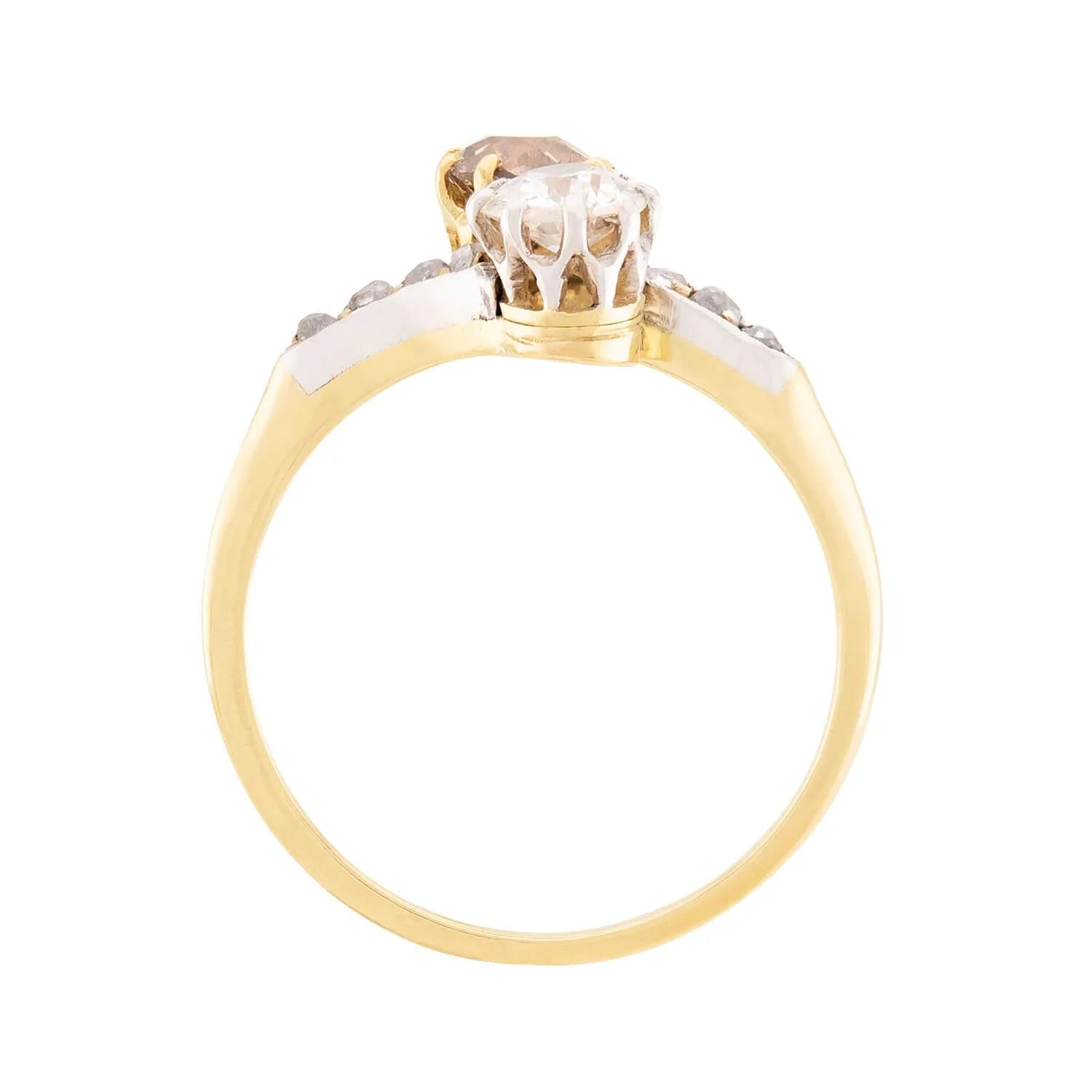 Edwardian 18k Diamond Moi Et Toi Ring - Image 4