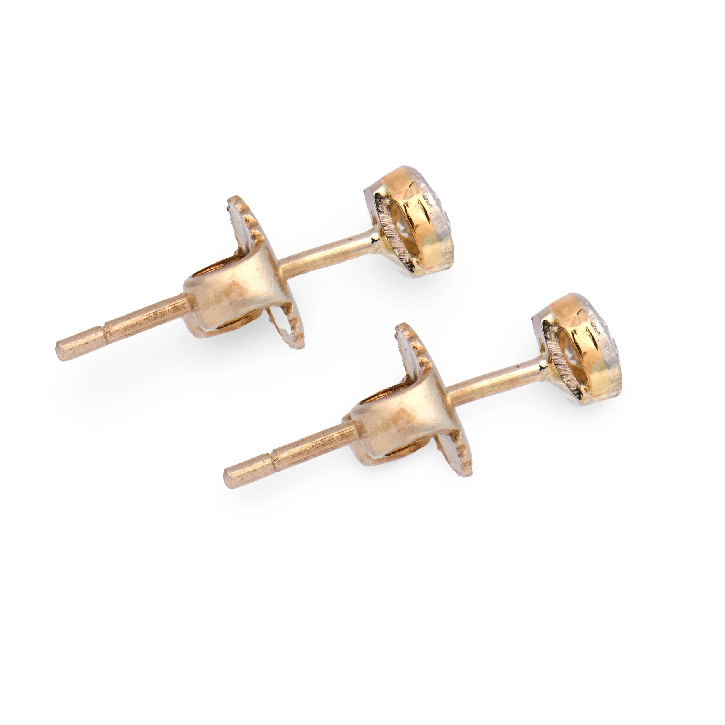 Edwardian 18k Diamond Stud Earrings - Image 3