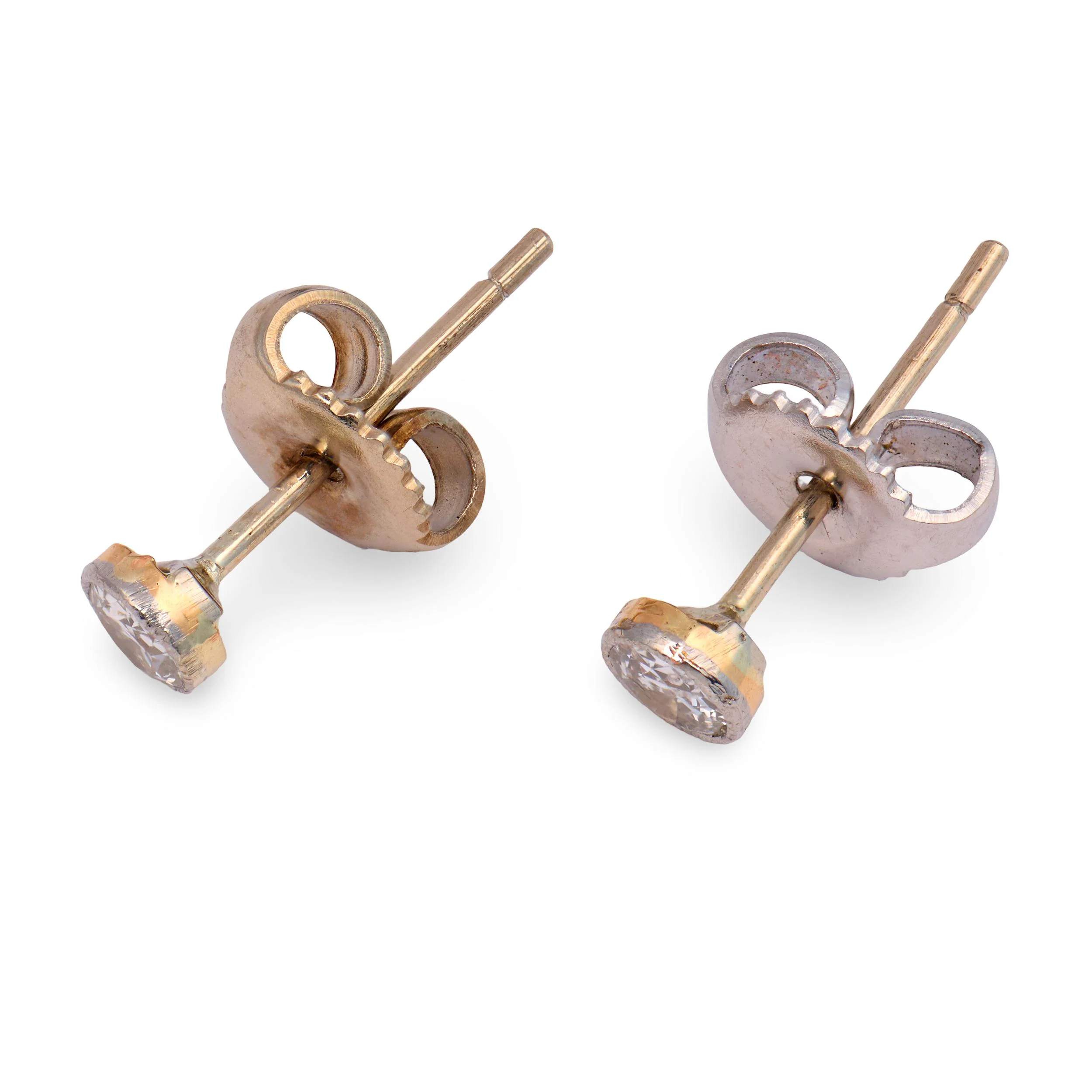 Edwardian 18k Diamond Stud Earrings - Image 4