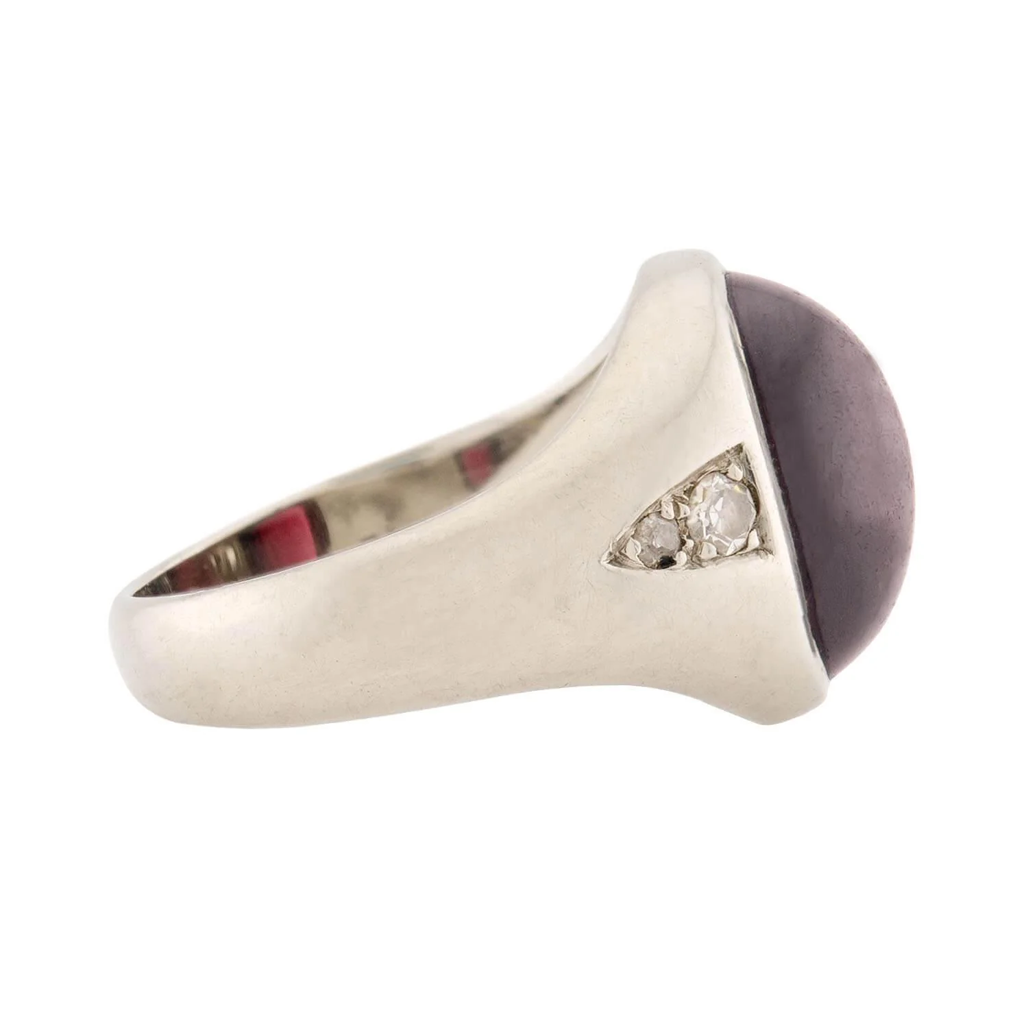 Edwardian 18k Garnet & Diamond Ring - Image 3