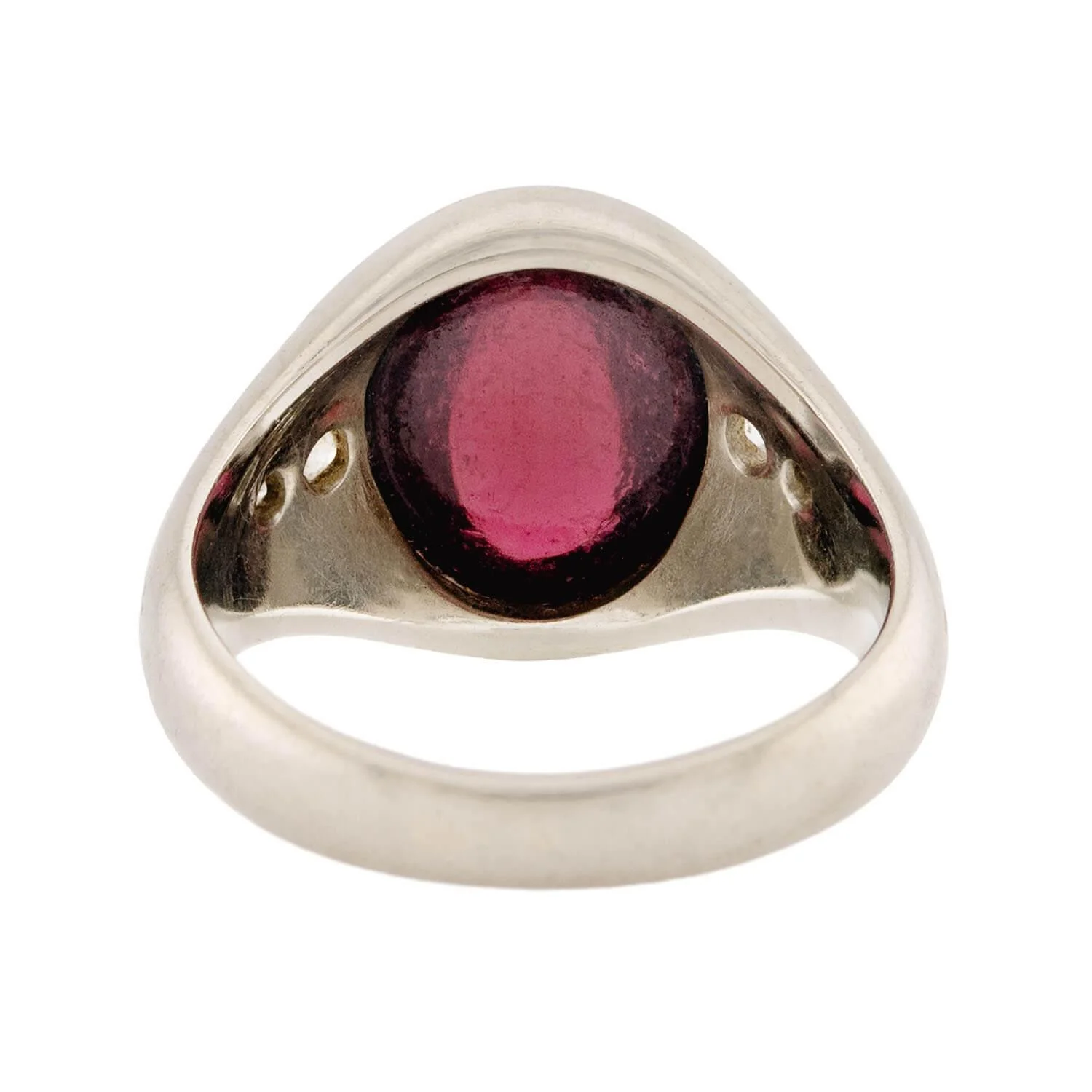 Edwardian 18k Garnet & Diamond Ring - Image 5